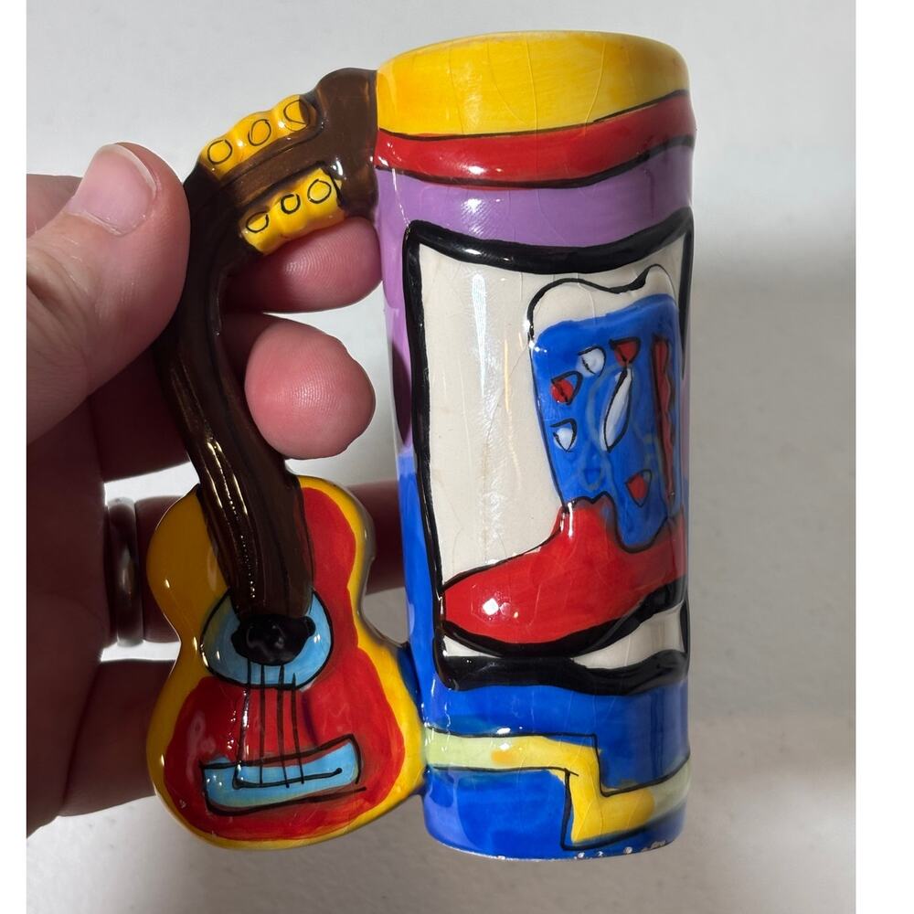 Austin Texas Country Western Hand-Painted Ceramic Novelty Shot Glass / Mini Mug